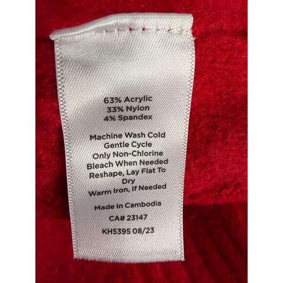 Talbots Red Diamond Knit Lightweight Sweater Split Hem MP EUC - Picture 5 of 7